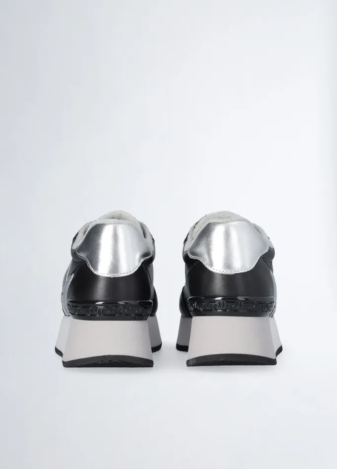 Women Liujo Trainers Black Leather Sneakers