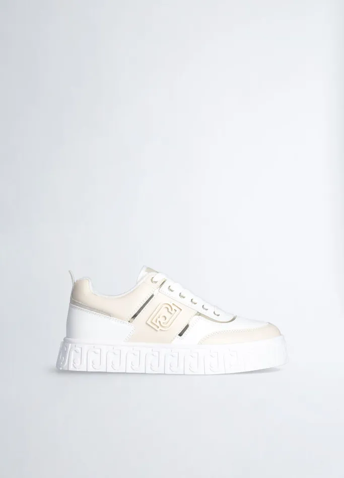 Women Liujo Trainers Leather Sneakers White And Beige