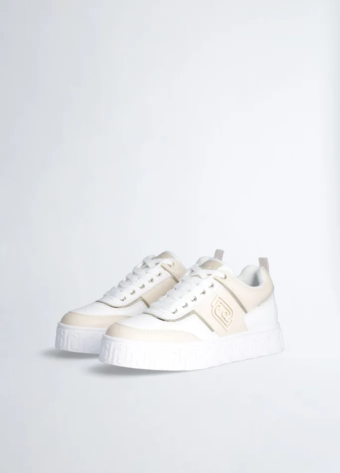 Women Liujo Trainers Leather Sneakers White And Beige