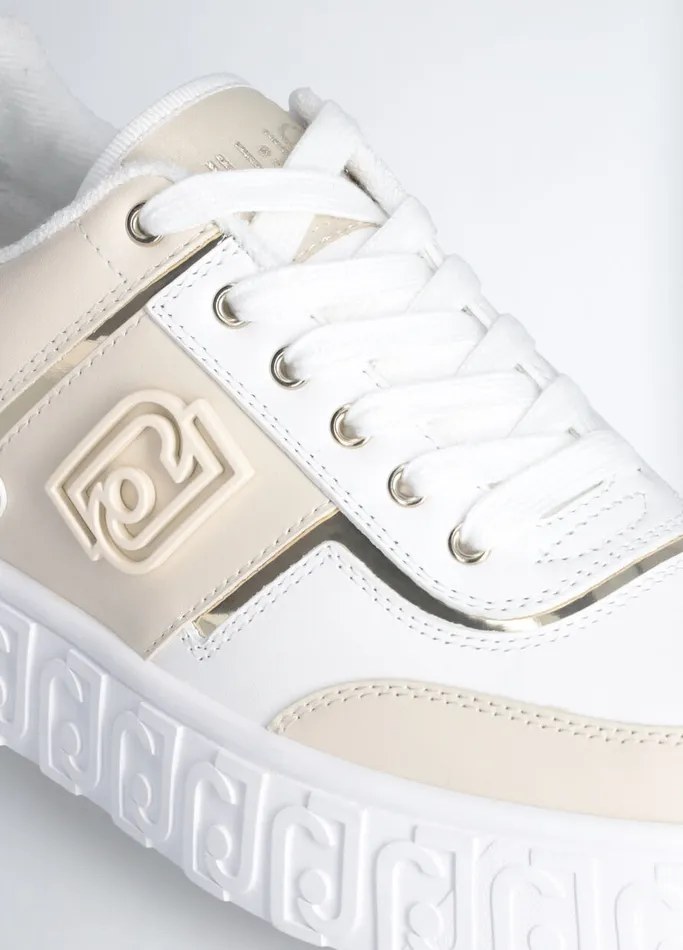 Women Liujo Trainers Leather Sneakers White And Beige