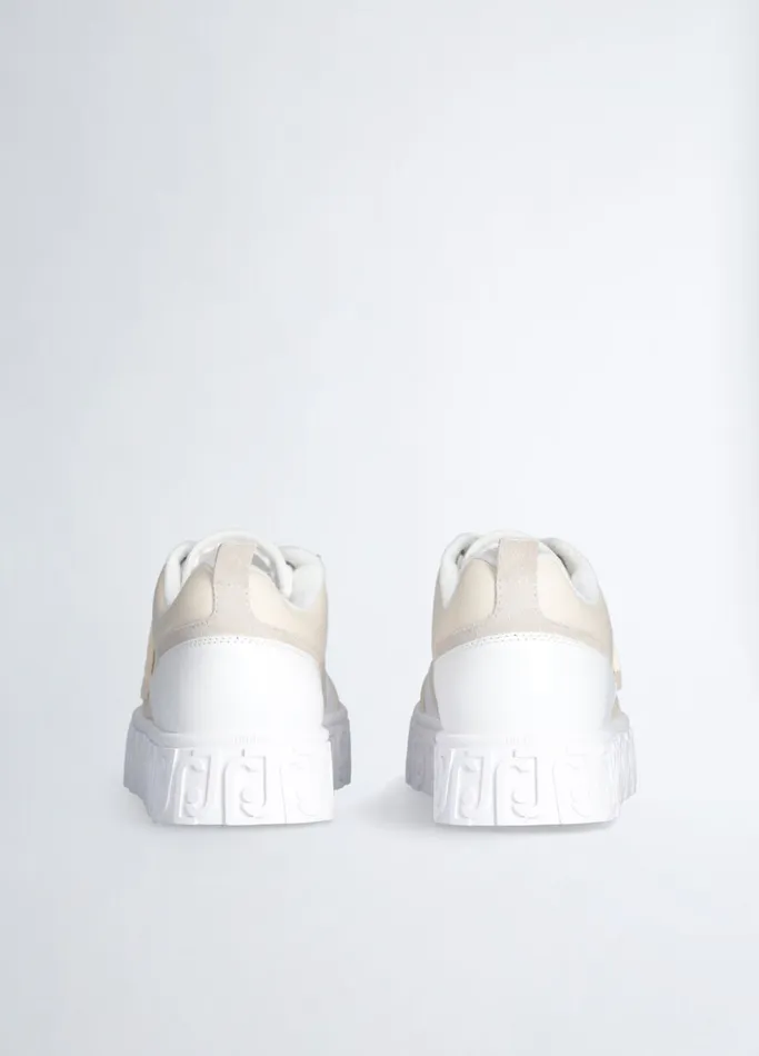 Women Liujo Trainers Leather Sneakers White And Beige