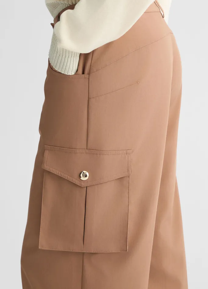 Women Liujo Trousers Beige Cargo Trousers Brown