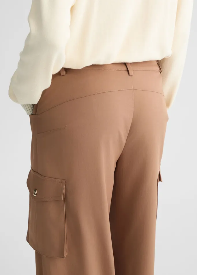 Women Liujo Trousers Beige Cargo Trousers Brown