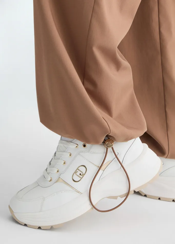 Women Liujo Trousers Beige Cargo Trousers Brown