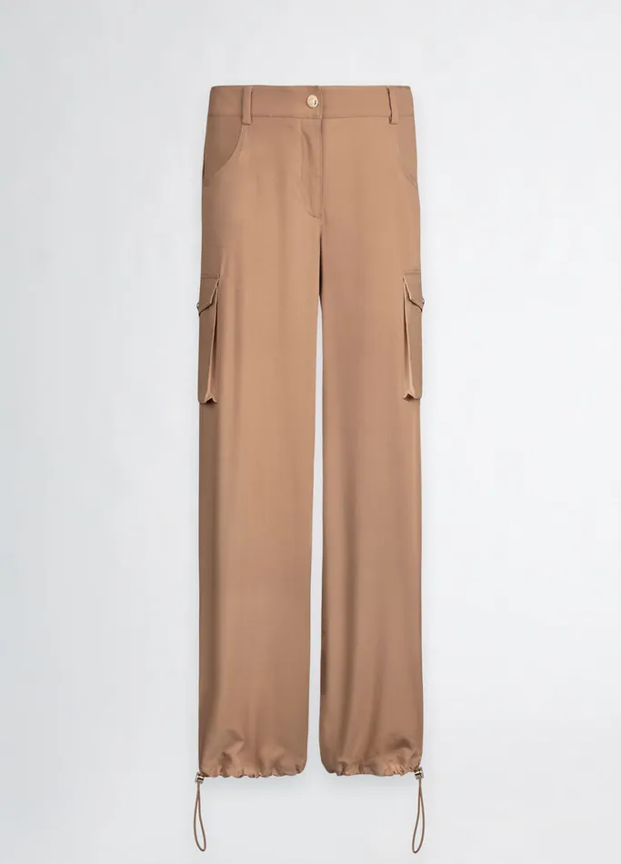 Women Liujo Trousers Beige Cargo Trousers Brown