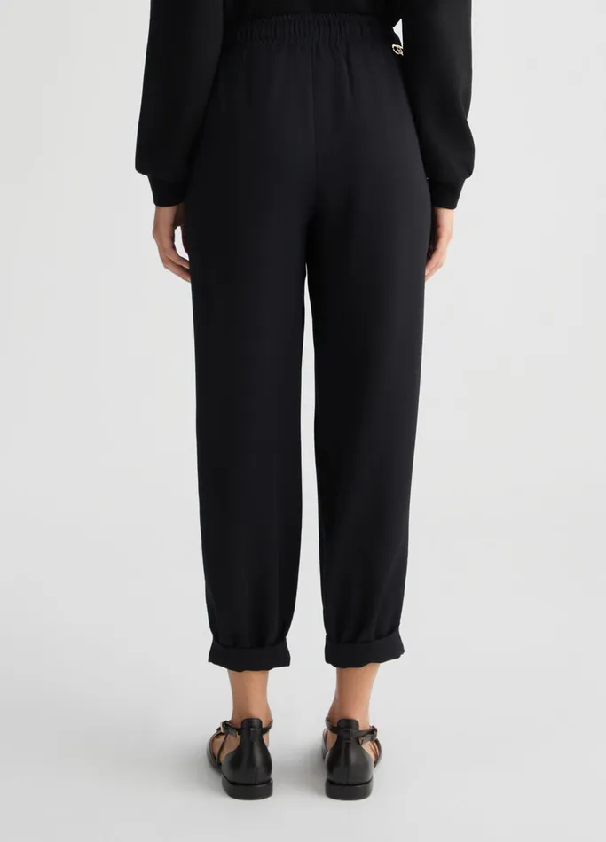 Women Liujo Trousers Cropped Jogging Trousers Black