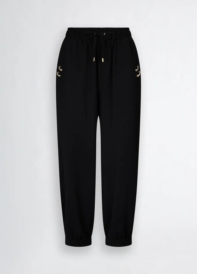 Women Liujo Trousers Cropped Jogging Trousers Black