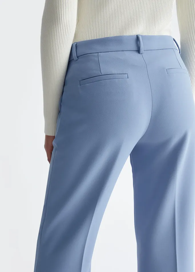 Women Liujo Trousers Flared Crepe Trousers Light Blue