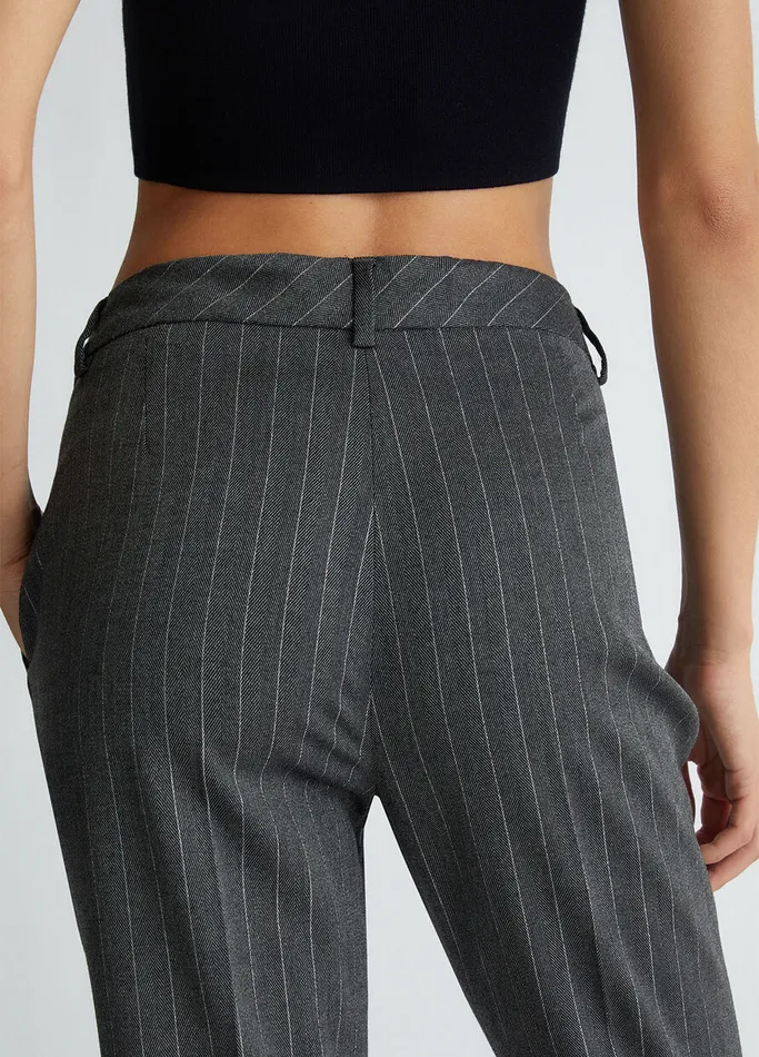 Women Liujo Trousers Pinstripe Chinos Grey