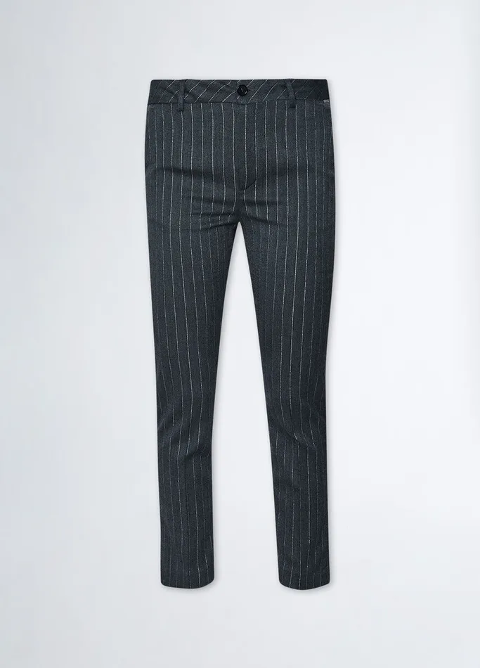 Women Liujo Trousers Pinstripe Chinos Grey
