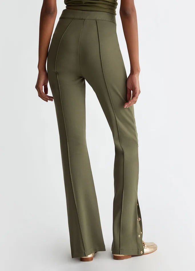 Women Liujo Trousers Stretch Jersey Trousers Olive Green