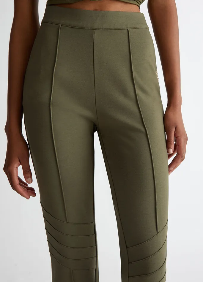 Women Liujo Trousers Stretch Jersey Trousers Olive Green