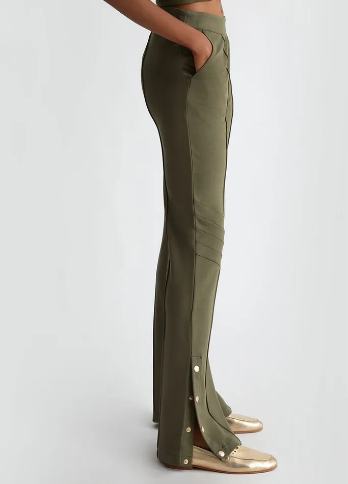 Women Liujo Trousers Stretch Jersey Trousers Olive Green