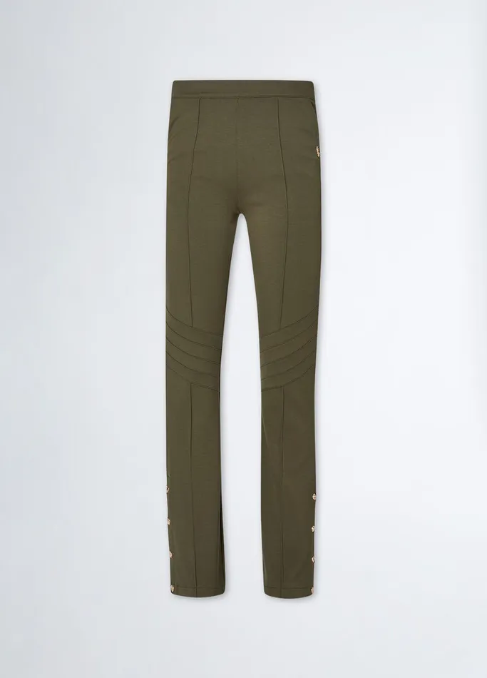 Women Liujo Trousers Stretch Jersey Trousers Olive Green