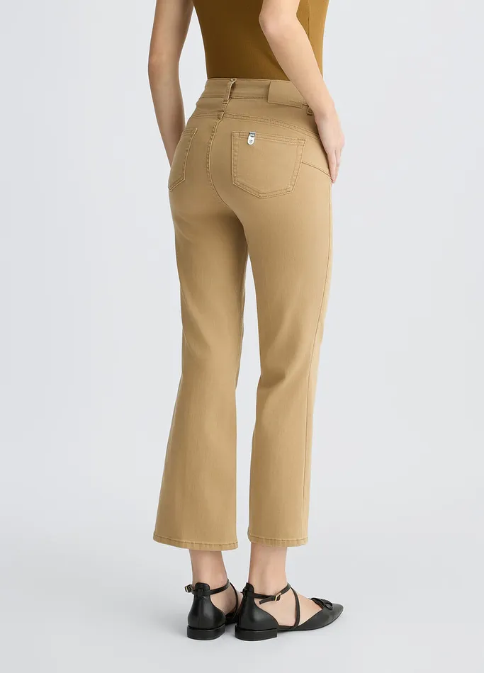 Women Liujo Trousers White HighRise Bootcut Trousers Beige