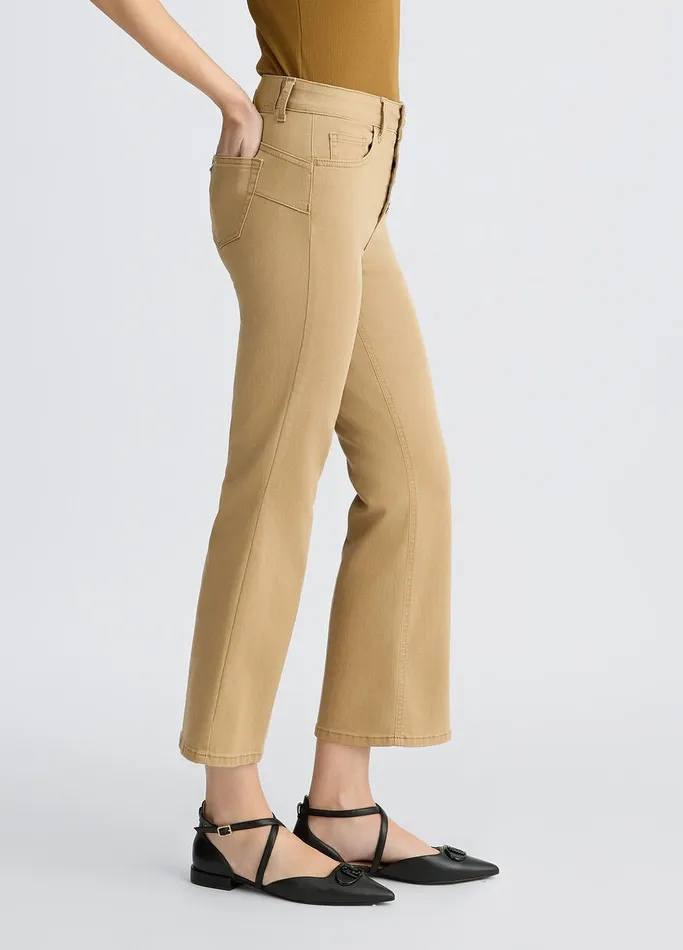 Women Liujo Trousers White HighRise Bootcut Trousers Beige