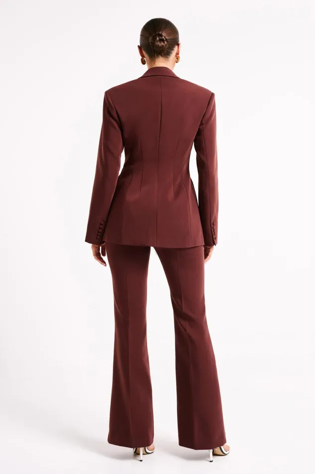 Women Loretta Fit and Flare Tailored Pant 8211 Chocolate Chocolate Meshki Pants