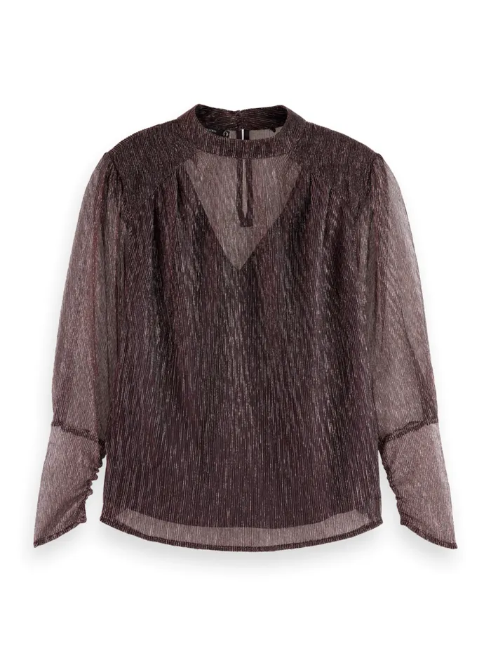 Women LUREX HIGH NECK TOP Berry Scotch and Soda Blouses and Shirts