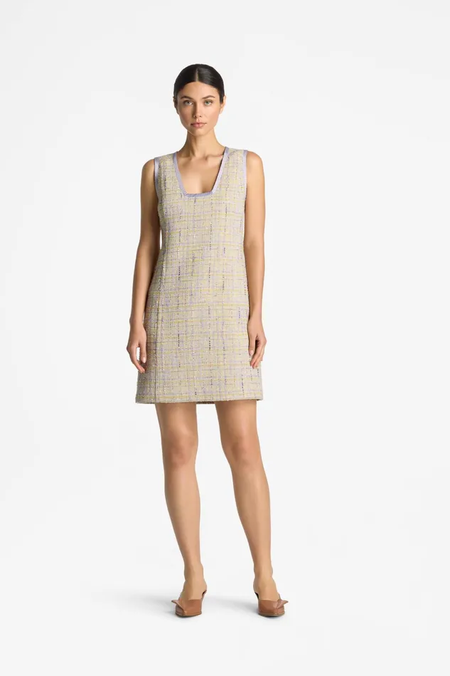 Women Lurex Tweed VNeck Dress Amethystdusty Lavender Multi St John Dresses Women Lurex Tweed VNeck Dress Amethystdusty Lavender Multi St John Dresses
