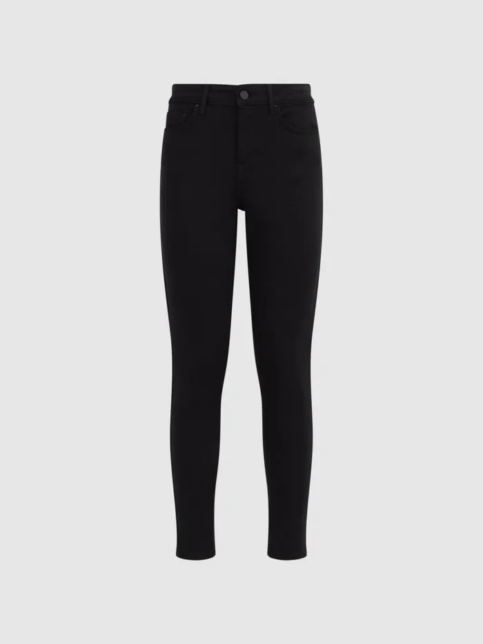 Women Lux Mid Rise Skinny Jeans Black Reiss Jeans