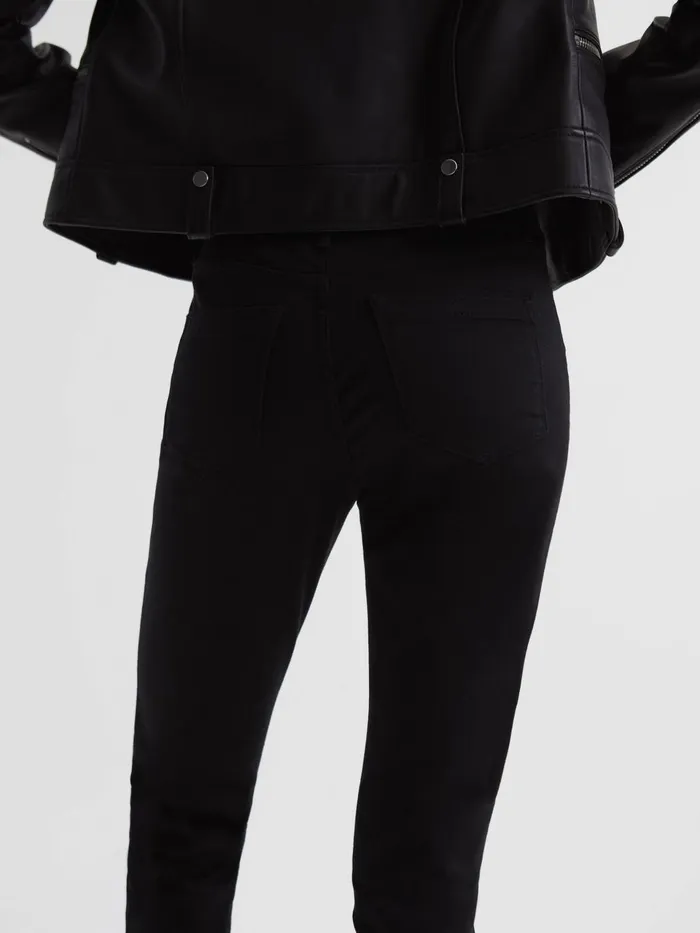 Women Lux Mid Rise Skinny Jeans Black Reiss Jeans