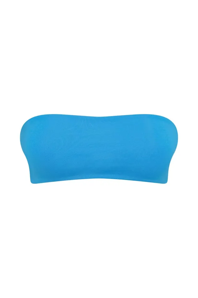 Women Mackenzie Bandeau 8211 Cyan Blue Cyanblue Meshki Crop Tops