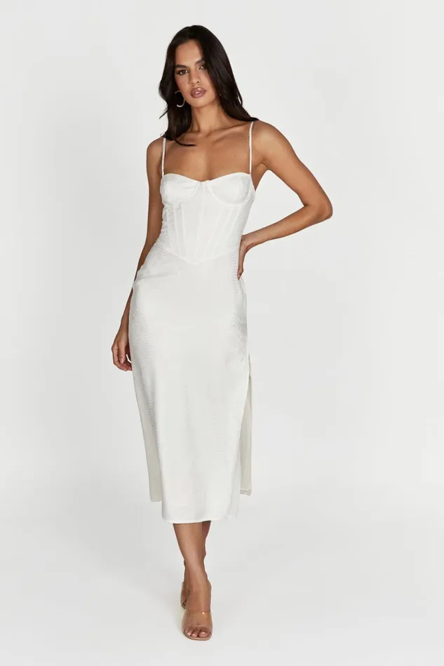 Women Maggie Corset Midi Dress 8211 Bone Bone Meshki Midi Dresses Women Maggie Corset Midi Dress 8211 Bone Bone Meshki Midi Dresses