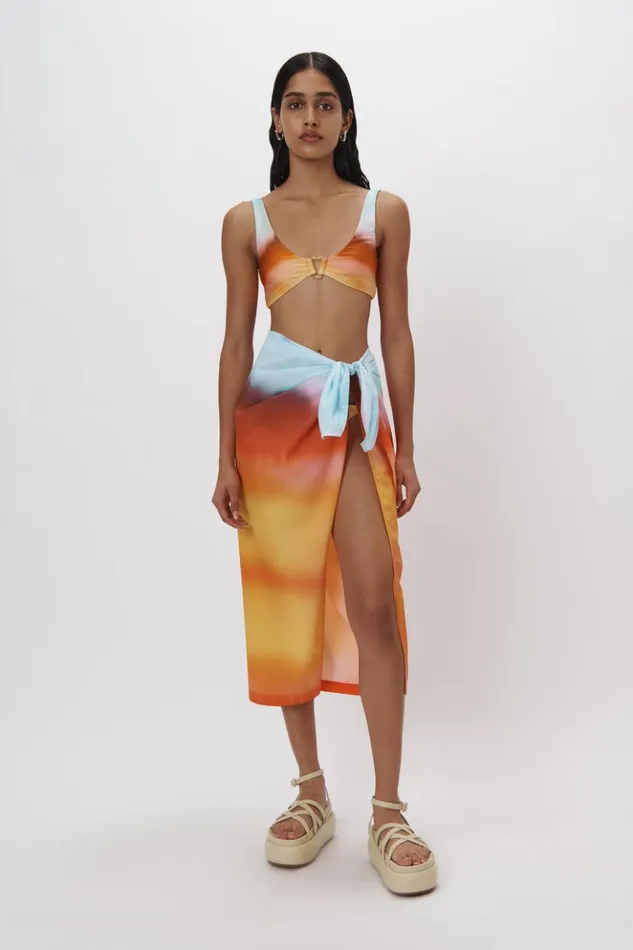 Women Makai Sarong Sunset Blur Orchid Jonathan Simkhai Pants and Bottoms