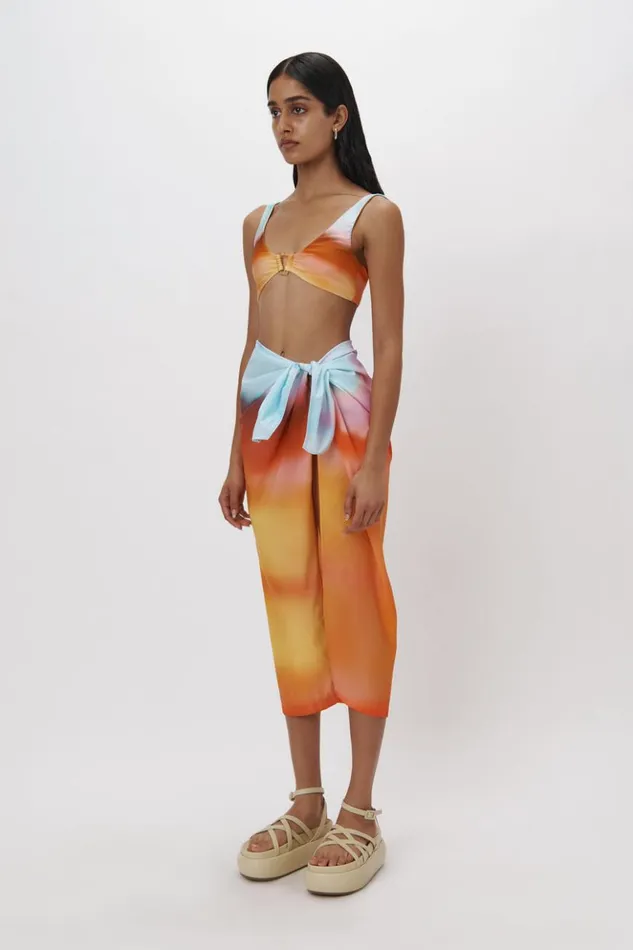 Women Makai Sarong Sunset Blur Orchid Jonathan Simkhai Pants and Bottoms
