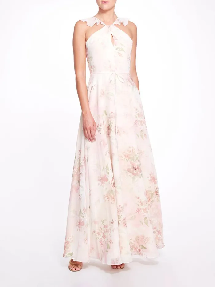 Women Marchesa Notte Marchesa Pavia Printed Blush