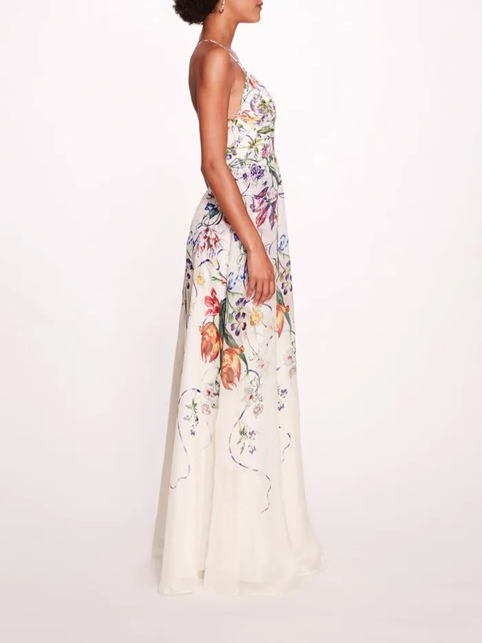 Women Marchesa Notte Marchesa Ribbons Gown Ivory Multi