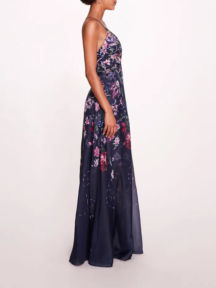 Women Marchesa Notte Marchesa Ribbons Gown Navy Multi