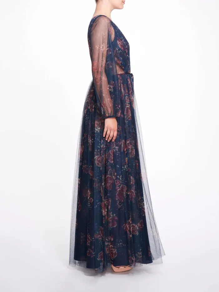 Women Marchesa Notte Marchesa Salerno Printed Midnight