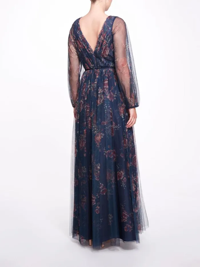 Women Marchesa Notte Marchesa Salerno Printed Midnight