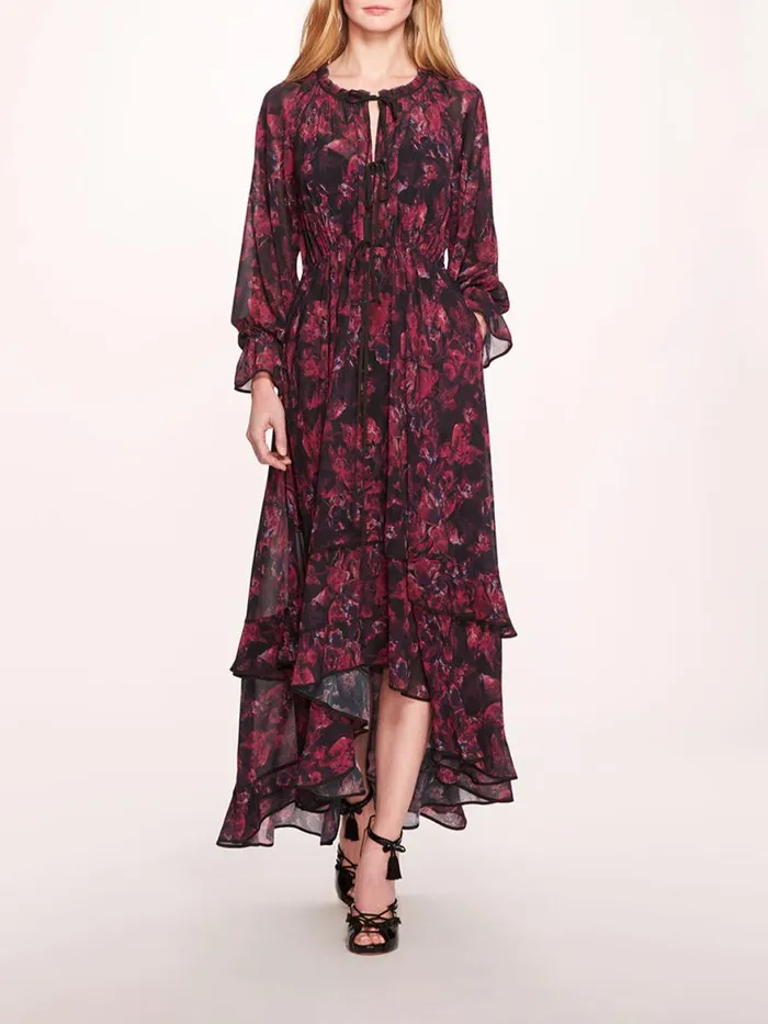 Women Marchesa Rosa Marchesa Pom Maxi Dress Magenta