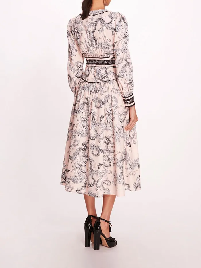 Women Marchesa Rosa Marchesa Tansy Midi Dress Blush Multi
