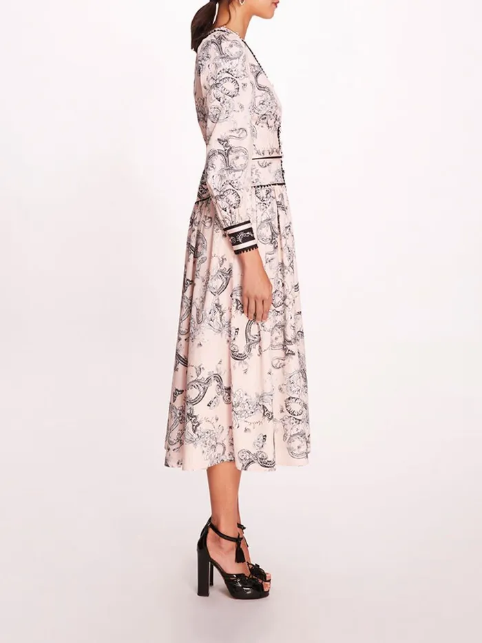 Women Marchesa Rosa Marchesa Tansy Midi Dress Blush Multi