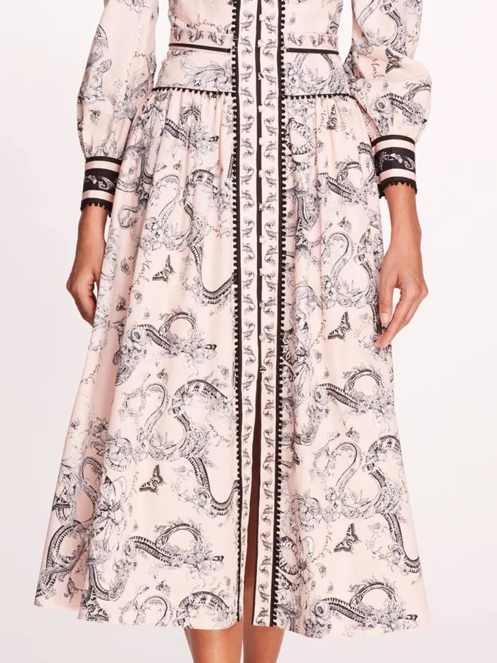 Women Marchesa Rosa Marchesa Tansy Midi Dress Blush Multi