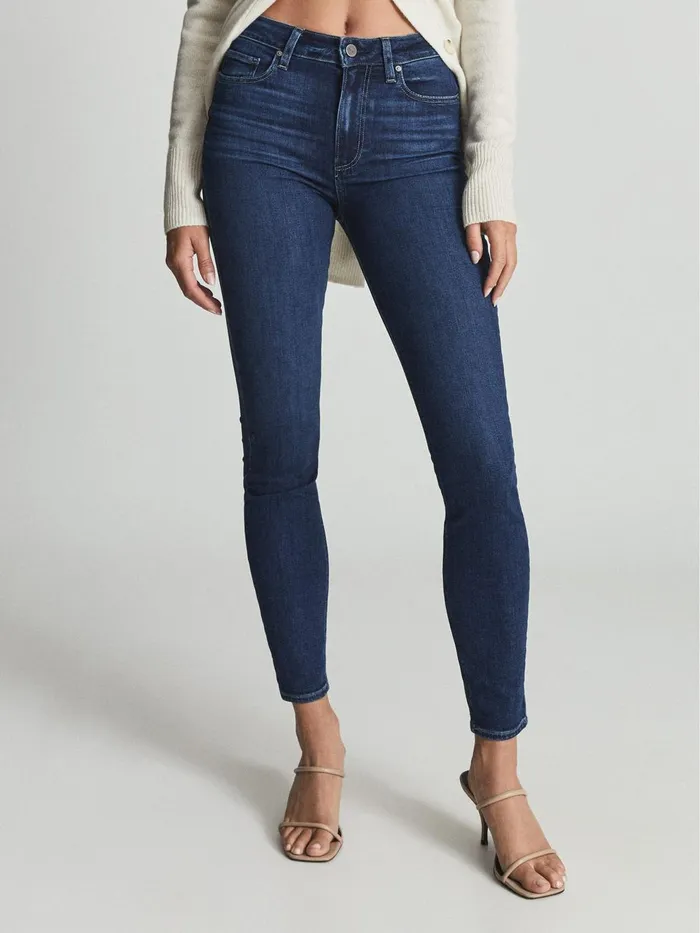 Women Margot PAIGE Skinny High Rise Jeans Dark Blue Reiss Jeans