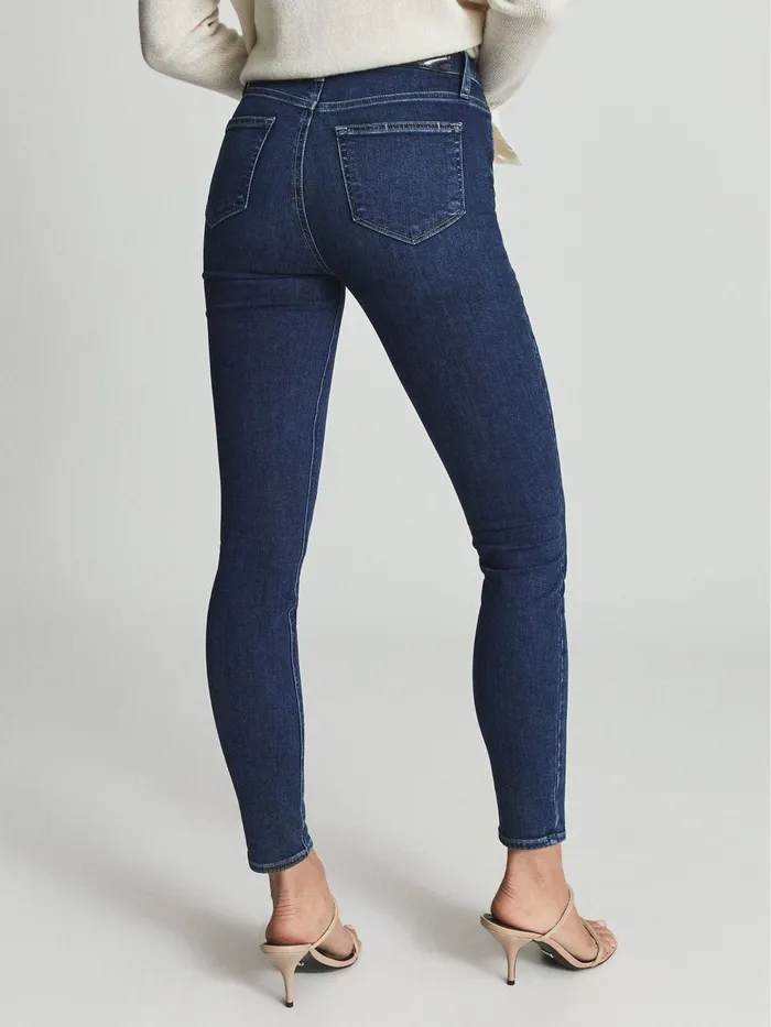 Women Margot PAIGE Skinny High Rise Jeans Dark Blue Reiss Jeans