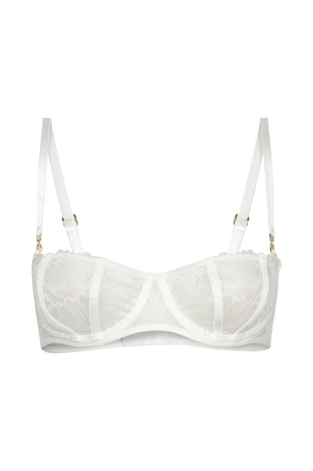 Women Marnie Lace Mesh Demi Bra 8211 White White Meshki Brides