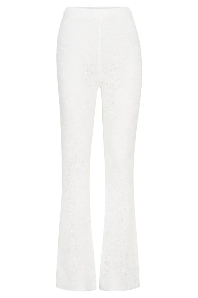 Women Mary Knit Flared Pants 8211 White White Meshki Pants Women Mary Knit Flared Pants 8211 White White Meshki Pants