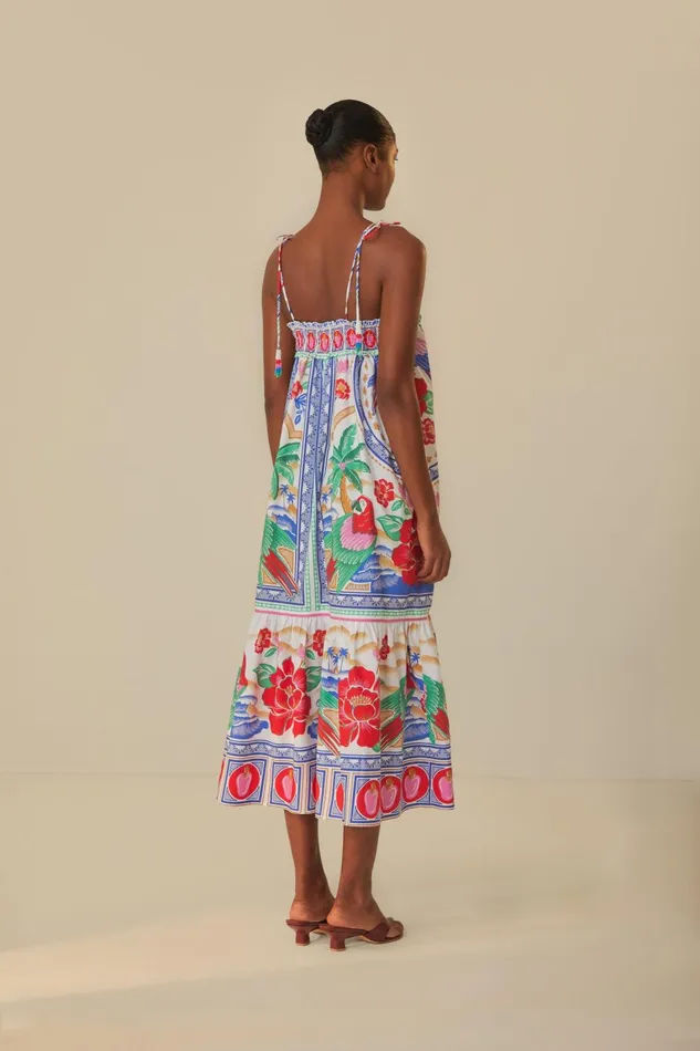 Women Maxi Dresses Farm Rio OffWhite Flowers Beach Maxi Dress