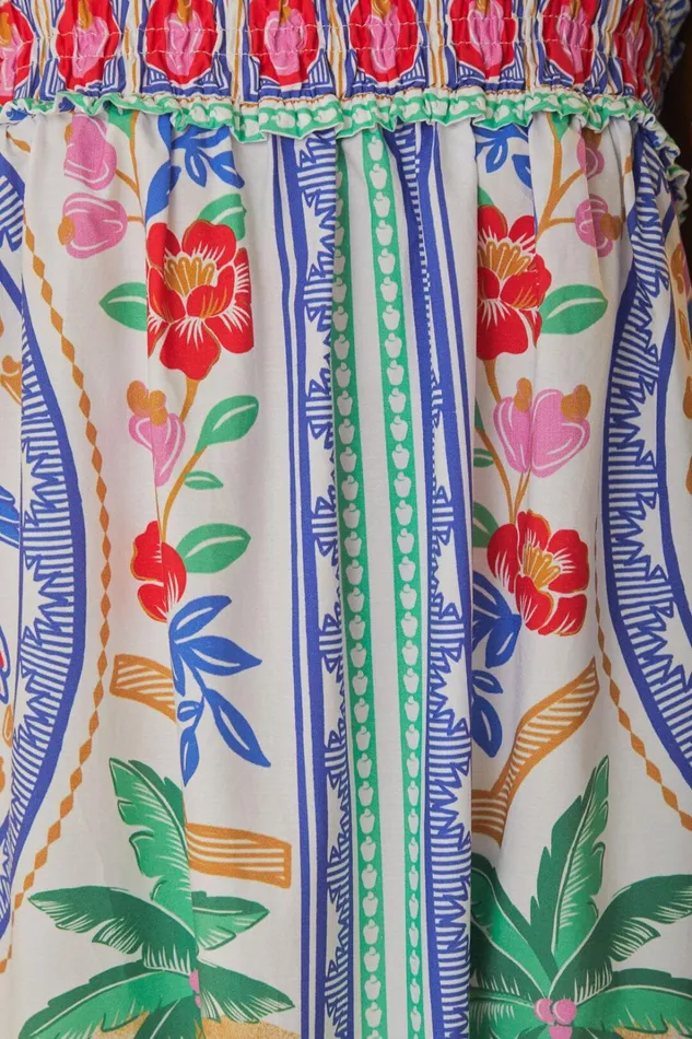 Women Maxi Dresses Farm Rio OffWhite Flowers Beach Maxi Dress
