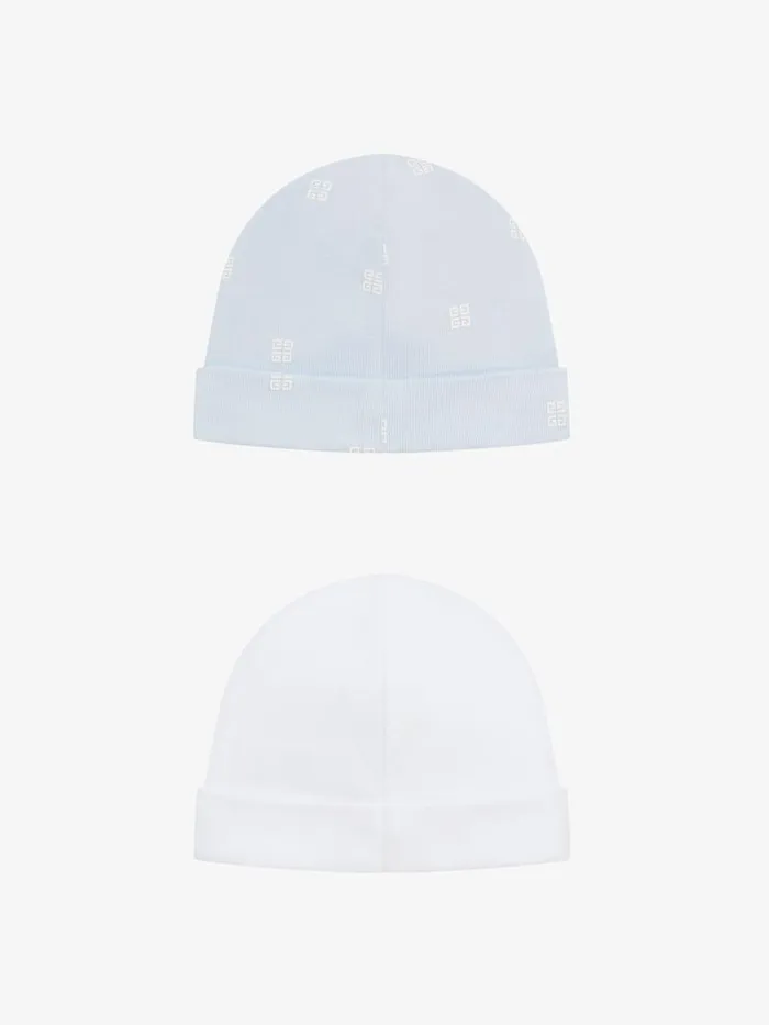 WomenMen Baby 1 Month To 3 Years Givenchy Two Beanies In Knit Gift Set Whitelight Blue
