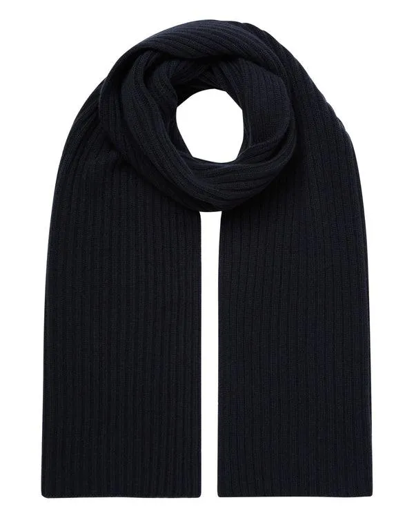 WomenMen Unisex Chunky Rib Cashmere ScarfIn Navy Blue Navy Blue NPeal Cashmere Scarves
