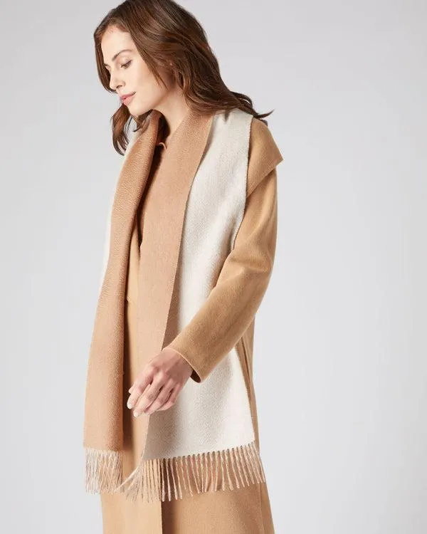 WomenMen Unisex Doubleface Woven Cashmere ScarfIn Dark Tan Brown Dark Tan Brown NPeal Cashmere Scarves