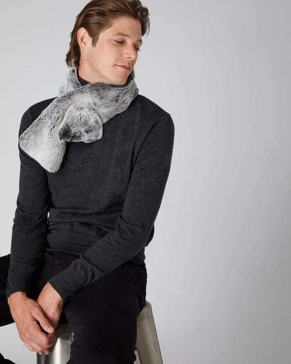 WomenMen Unisex Fur NeckwarmerIn Charcoal Grey Tipped Fur Charcoal Grey Tipped Fur NPeal Cashmere Scarves