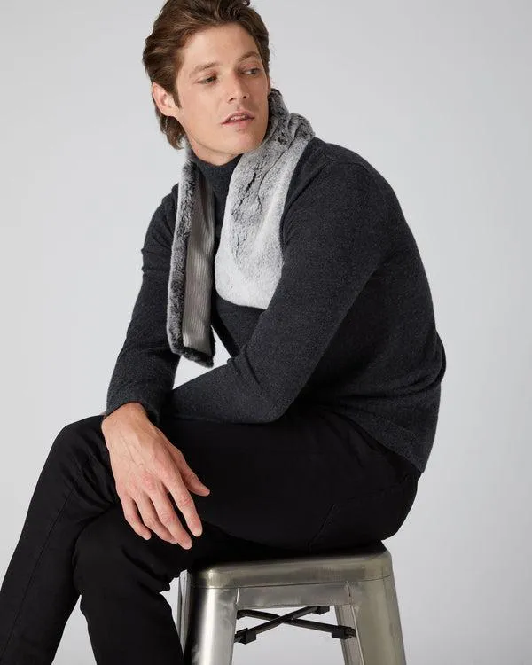 WomenMen Unisex Fur NeckwarmerIn Charcoal Grey Tipped Fur Charcoal Grey Tipped Fur NPeal Cashmere Scarves