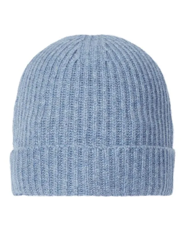 WomenMen Unisex Ribbed Cashmere HatIn Faded Indigo Blue Faded Indigo Blue NPeal Hats